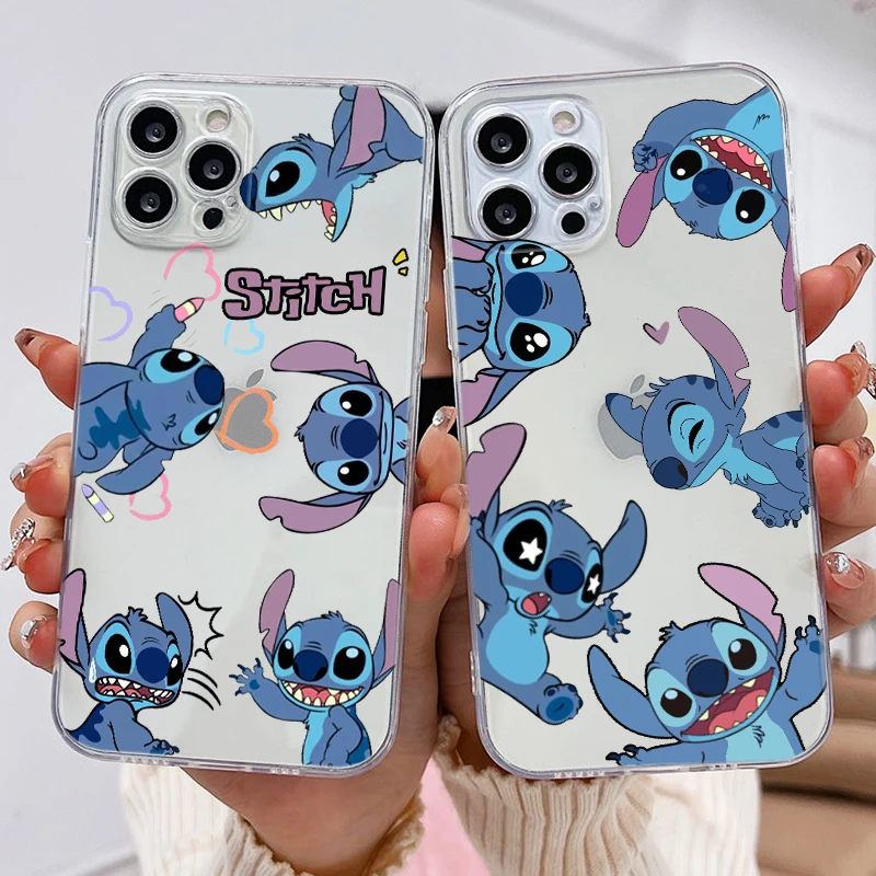 Stitch The Baby Disney Cover For Apple iPhone 13 12 11 Pro Max mini XS XR X 8 7 6S 6 Plus Liquid Left Rope Phone Case iphone 13 pro max leather case