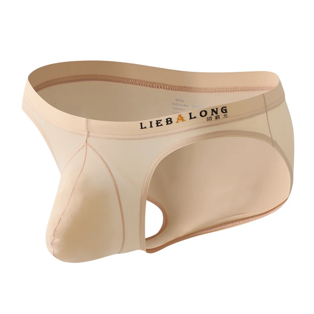 

Men Sexy Briefs Low Waist Ice Silk Underwear Bikini Pouch Panties Comfort Underpants Hombre U Convex Knickers Cuecas Masculinas