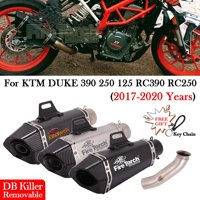 Slip on For KTM DUKE 390 250 125 RC390 RC250 2017 - 2020 Motorcycle Exhaust Modify Muffler Escape Moto Silencer Middle Link Pipe