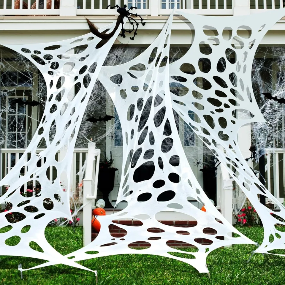 Giant Cuttable Stretchy Spider Web Halloween Decoration