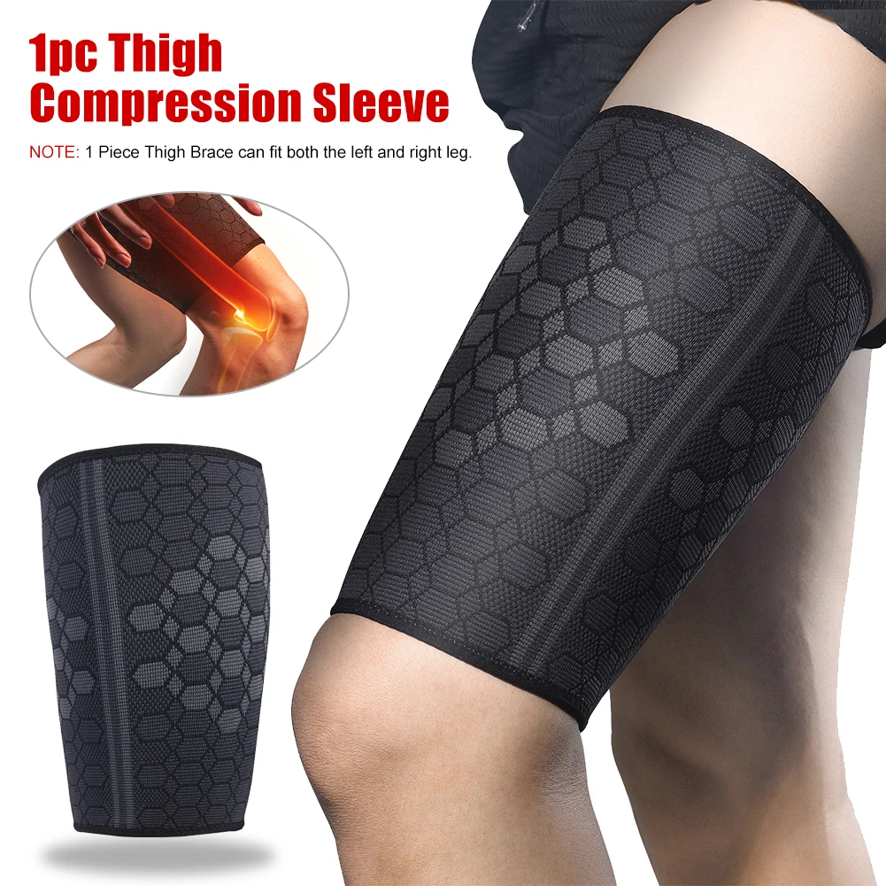 

1 PC Thigh Compression Sleeves Hamstring Quad Wrap Thigh Support For Pulled Groin Muscle Sprains Workouts Sports Recovery Unisex