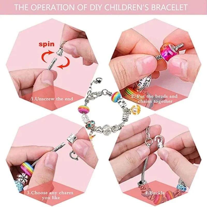 Charm Bracelet Making Kit For Girls DIY Rubber Bands For Necklace Pendent Jewelry  Making Kit 3-12 Kids Birthday Christmas Gift - AliExpress