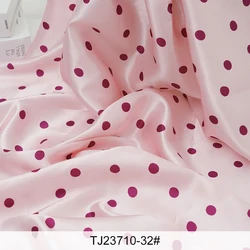 Colorful Polka Dots Silky Satin Fabric - Soft, Elegant Material for DIY Dresses, Linings, and Clothing Sewing Projects (32)