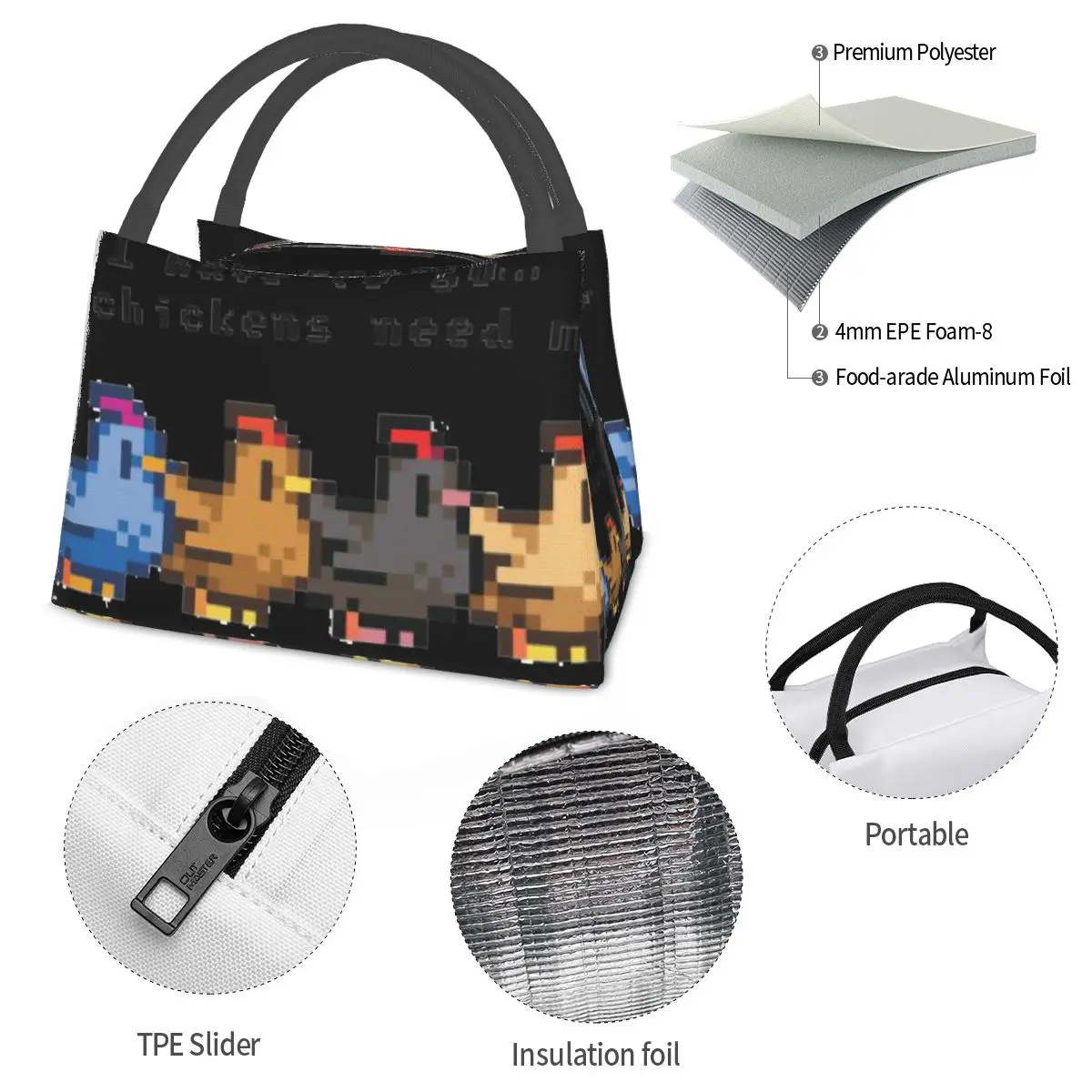 Chicken I Have To Go My Chickens Need Me Portable insulation bag for Cooler Thermal Food Office Pinic Container