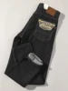 2025 Autumn and Winter American Retro Primary Color Black Denim Jeans Men's 86.4% Cotton Washed Old Heavyweight Straight Pants 3