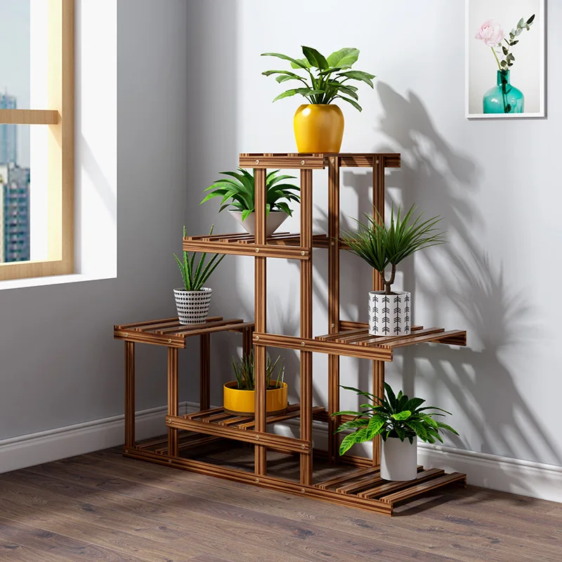 3 Tier Flower Stand Plant Stand Rack Solid Wood Living Room Decoration Floor-to-ceiling Multiple Flower Pot Indoor Outdoor