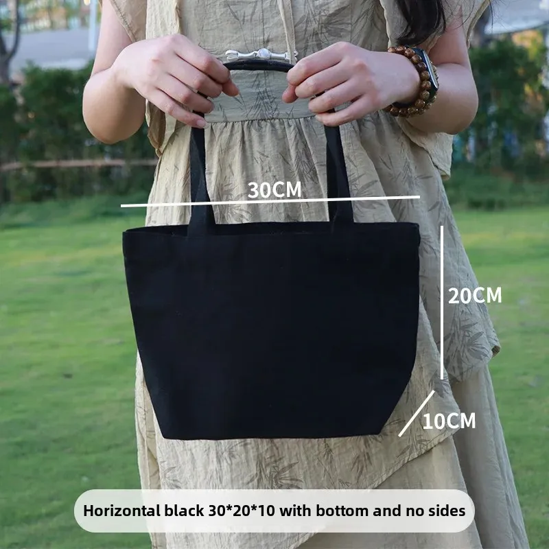 Sustainable Cotton Canvas Tote Bag - Lightweight & Reusable Shopping and School Handbag