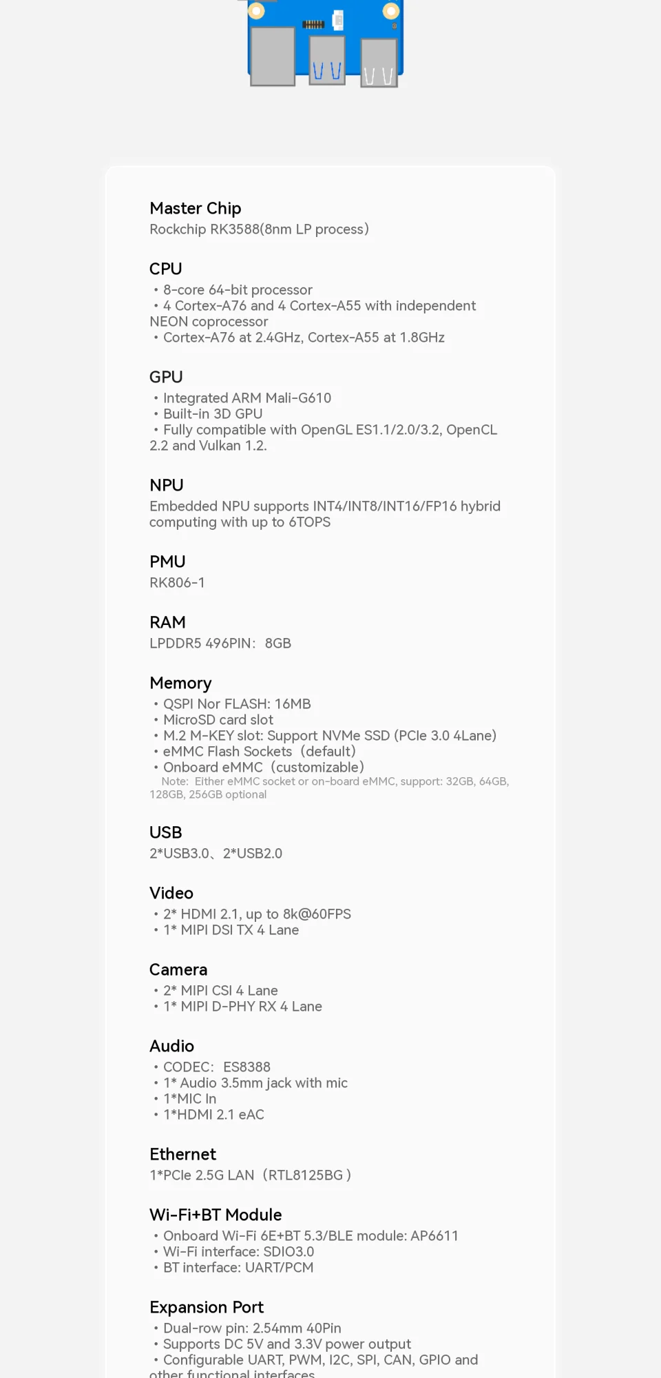 Orange Pi 5 Max LPDDR5 RK3588 WiFi+BT OrangePi 5 MAX