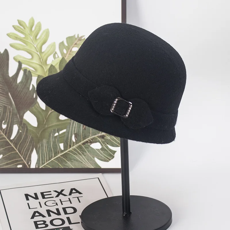 Wool Short Eave Fisherman Hat Women's Autumn And Winter Korean Version Woolen Warm Hat British Elegant Cold Proof Top