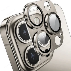 Premium Metal Camera Lens Protector - Full Coverage Glass - 16Pro 16ProMax (Natural Titanium)