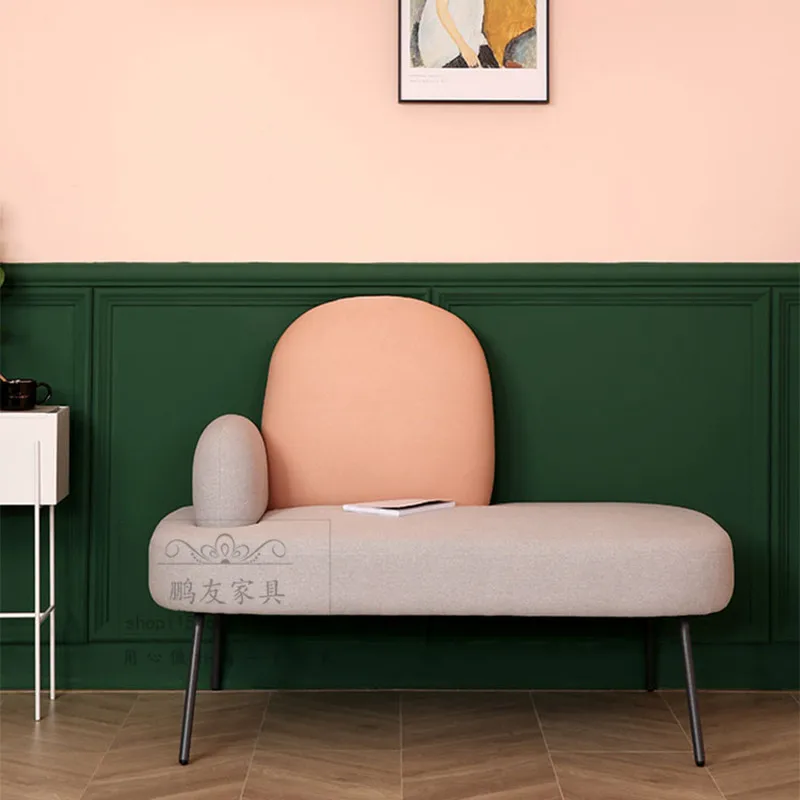 

Nordic fabric net red sofa bench fashion personality color bedside stool model room cloakroom casual shoe change stool