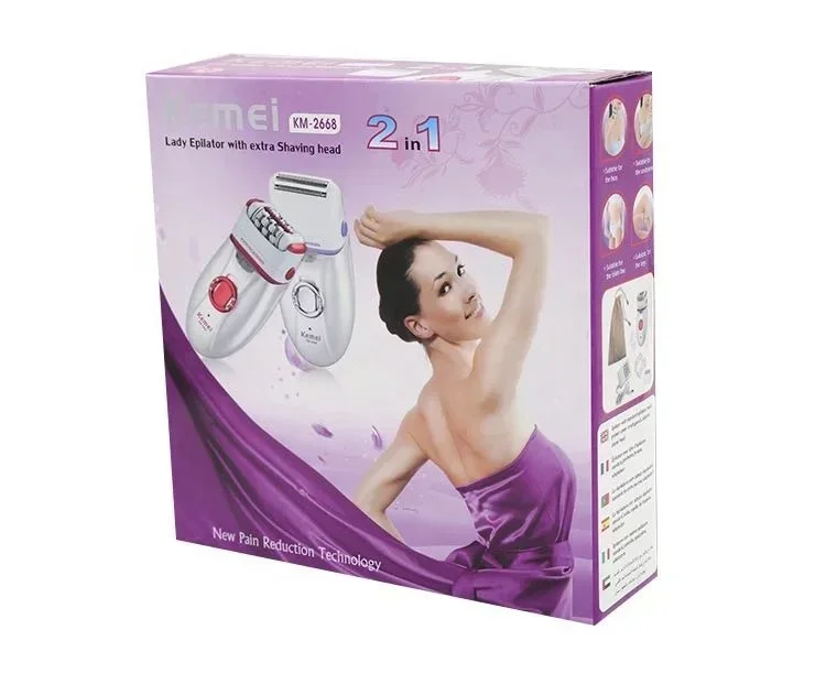 Kemei KM-2668 Women's Hair Puller 2-in-1 Shaver, Underarm Full Body Shaving 6