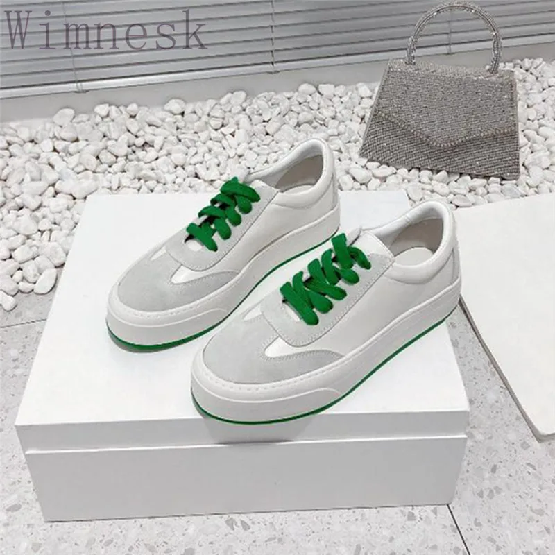 

Autumn New Round Toe Flat Small White Shoes Woman Lace Up Round Toe Real Leather Soft Comfortable Leisure Sneakers Women 2023