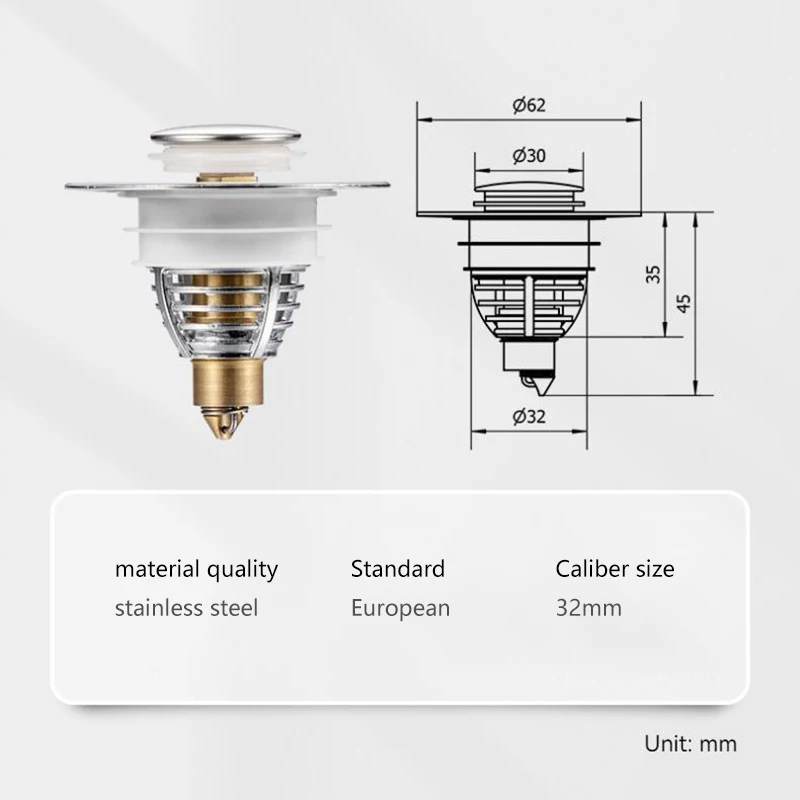Wash basin sink filter bouncing drain toilet press type sink filter sink overflow cover kitchen sink filter floor drain filter