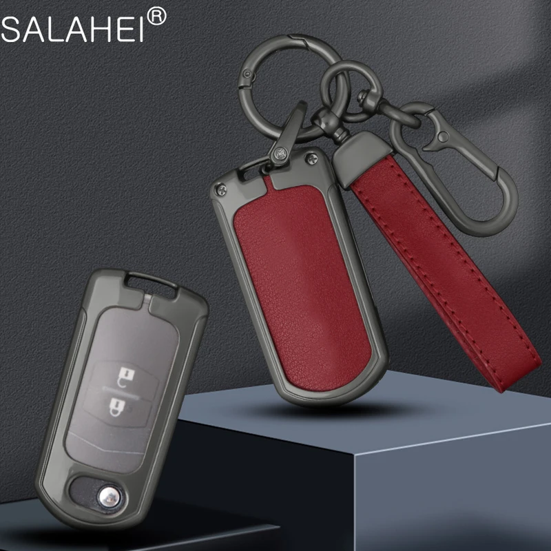 

Zinc Alloy Leather Car Key Case Cover Shell For Mazda 2 3 5 6 Series M6 RX8 MX5 2 3 Buttons Flip Key Protector Fob Bag Accessory