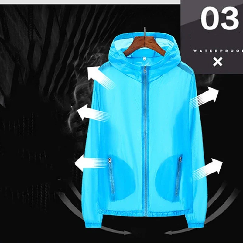 S-7XL Size Men Women Teens Ultrathin Ultralight Transparent Quick Dry Sun-Protective Camping Hiking Jacket Skin Coat Windbreaker hiking jackets
