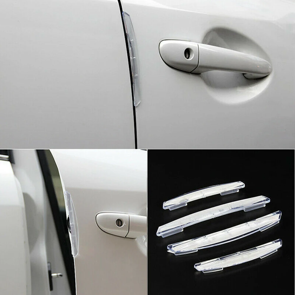 

NEW 4pcs Car Sticker Door Edge Guards Trim Molding Protection Strip Scratch Protector Car Crash Barriers Door Guard Collision