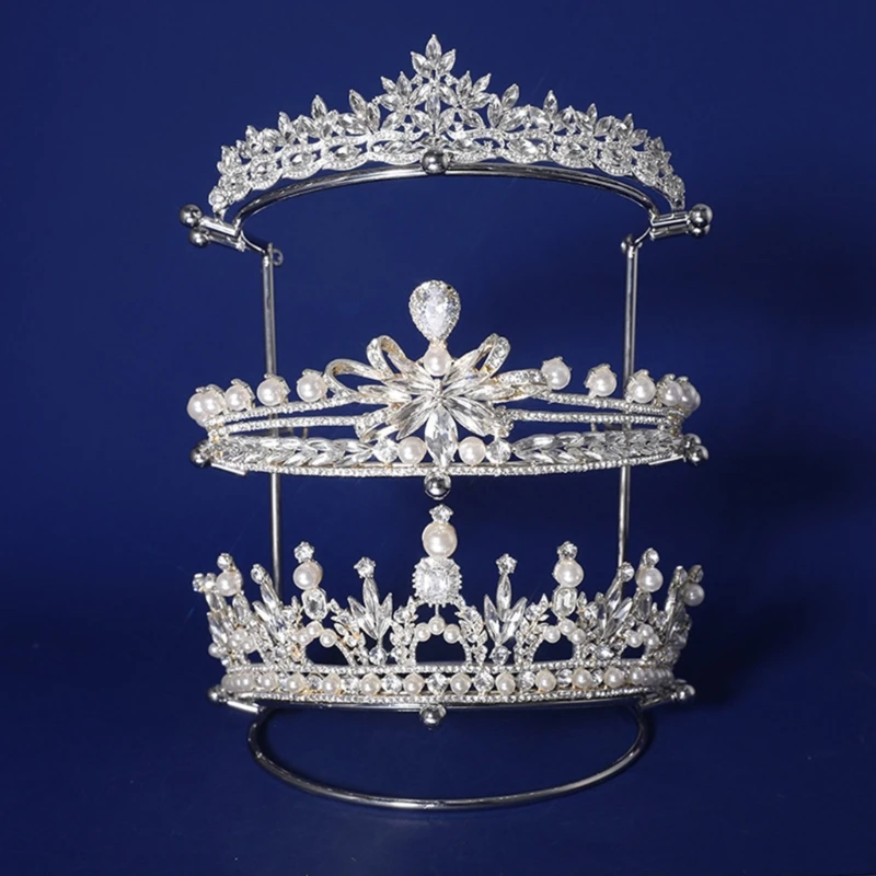 Bride Headbands Display Stand Princess Crown Organizer Bridal Tiara Crown Holder Rack for Bride Hair Accessories Storage