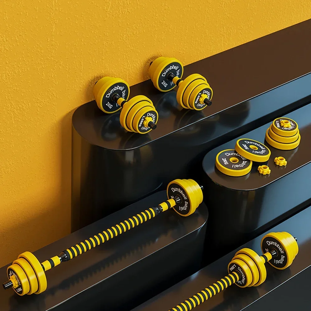 Household Fitness Equipment 10kg 20KG 30kg Adjustable Gym Household Fitness Dumbbell Barbell Set Muscle Exercise Cheap Price