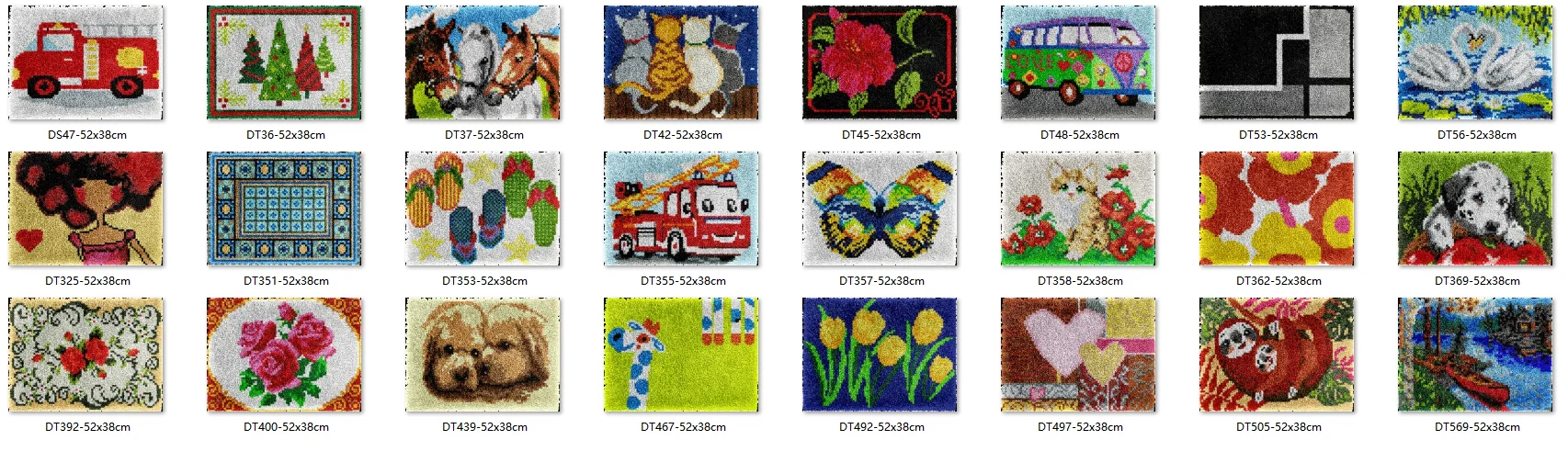 Unfinished Acrylic Yarn Hook Kits, Embroidery Cushion, Front Cross Stitch, Carpet, 7 Latch, Top Selling 38-52CM Swan Top