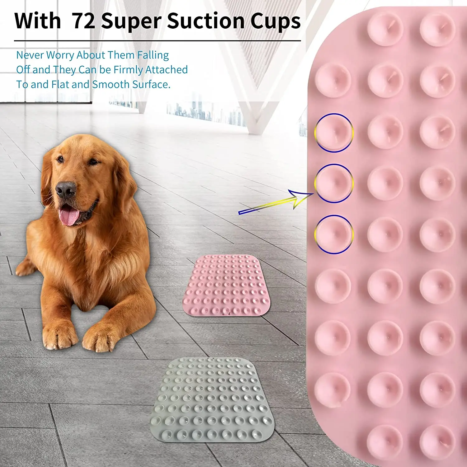 Boredom Buster Lick Mat for Dog Anxiety - Strong Suction Cups for