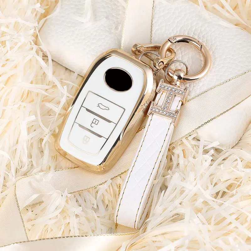 Supporto per custodia portachiavi per Auto a distanza per Toyota CHR Prado Prius Camry Corolla RAV4 2017 2018 2019 2020 accessori Auto portachiavi - S205532d872ff410caa4b372f37c750437