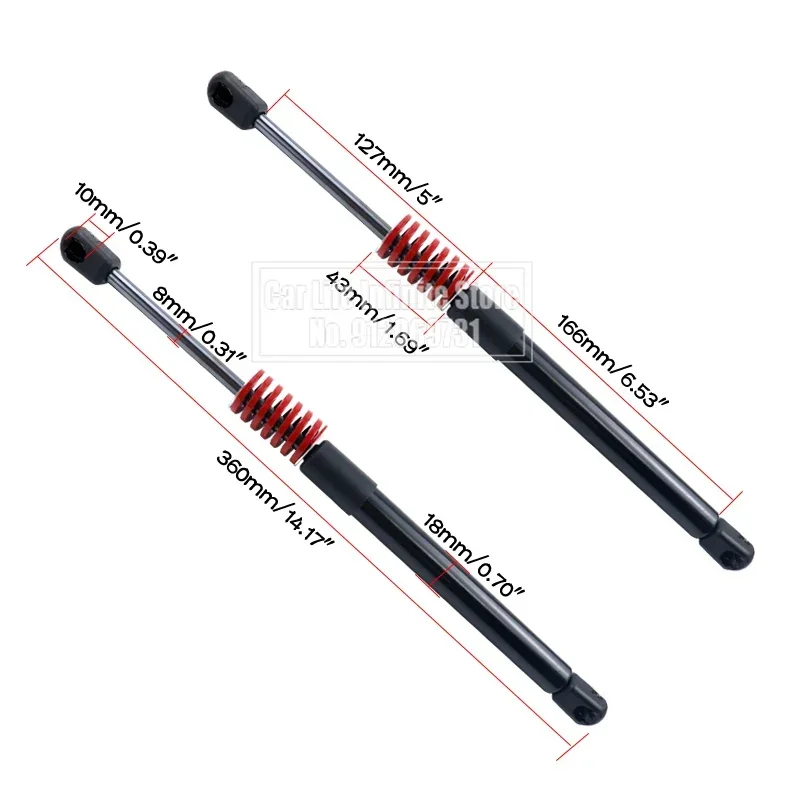 Car Trunk Engine Tail Gate Gas Spring Shock Lift Struts Support 2Pcs for Tesla Model 3