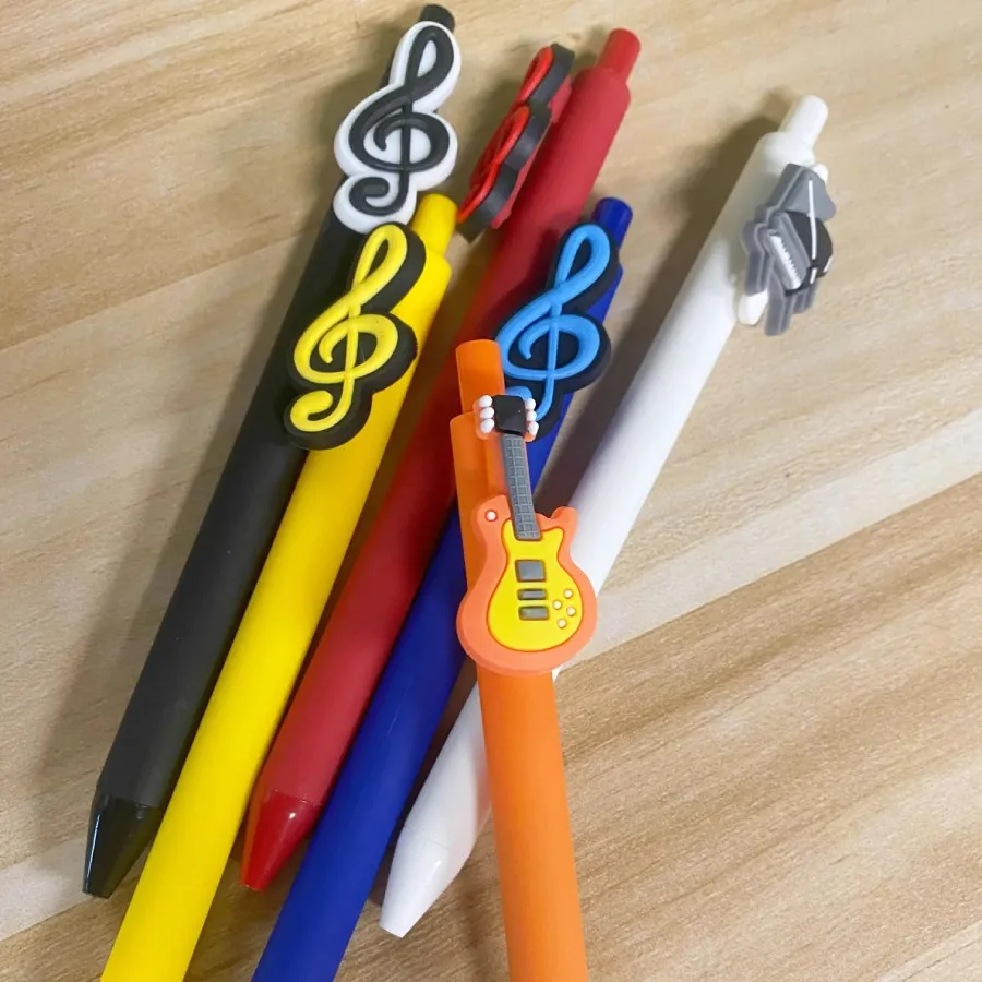 6pcs Musical Note Gel Pens Black Ink Novelty Music Gifts Decorative Music Party Favors Piano Teacher Gift 3