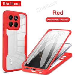 360 Full Body Clear Silicone Double-Sided Phone Case for Xiaomi 14T (Red)