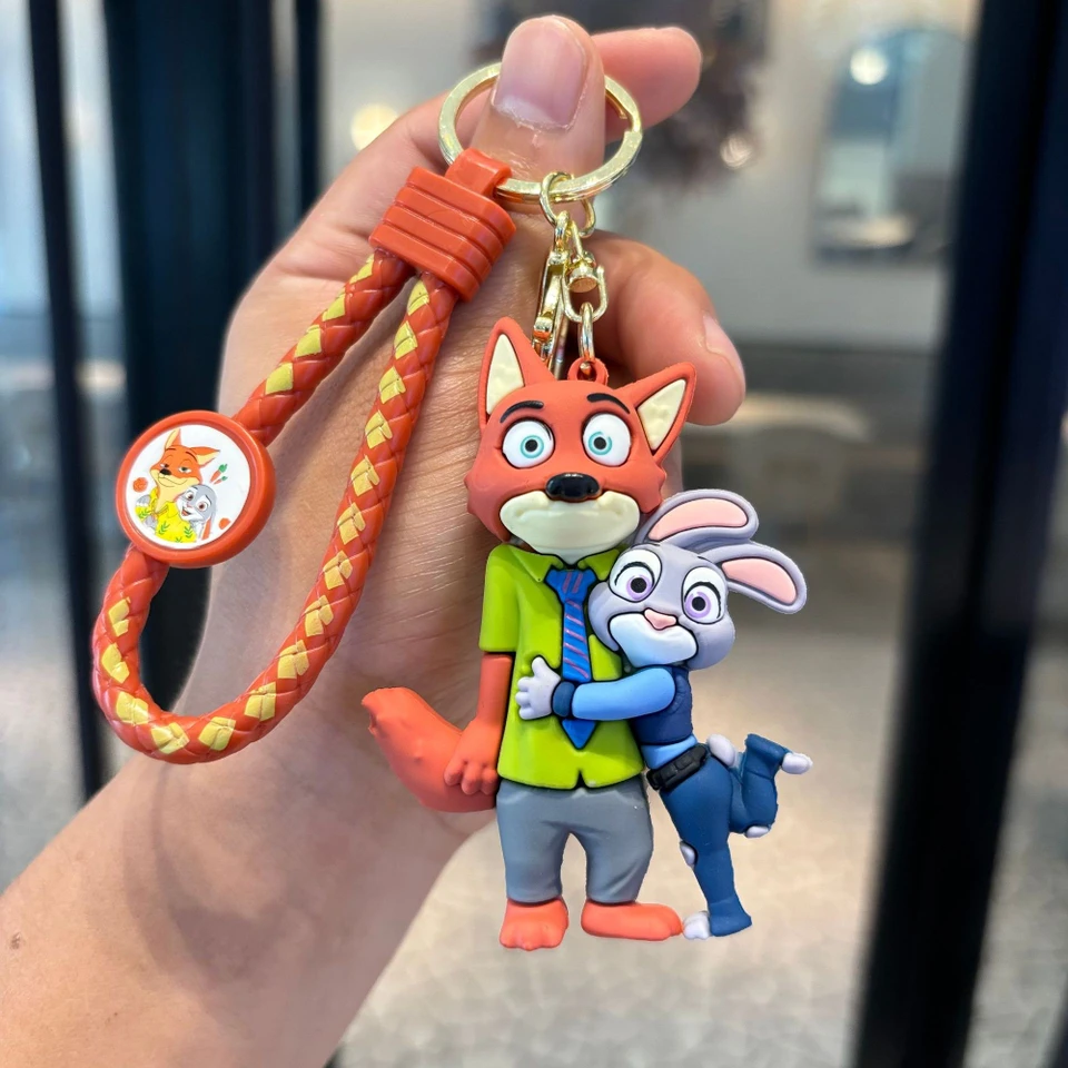 Disney Zootopia Animation Character Judy Nick Doll Keychain Bag