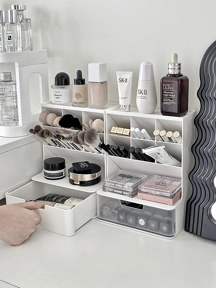 Makeup brush organizer box Drawer dresser Makeup lipstick eyeshadow skincare shelving desktop storage canister storage box 2