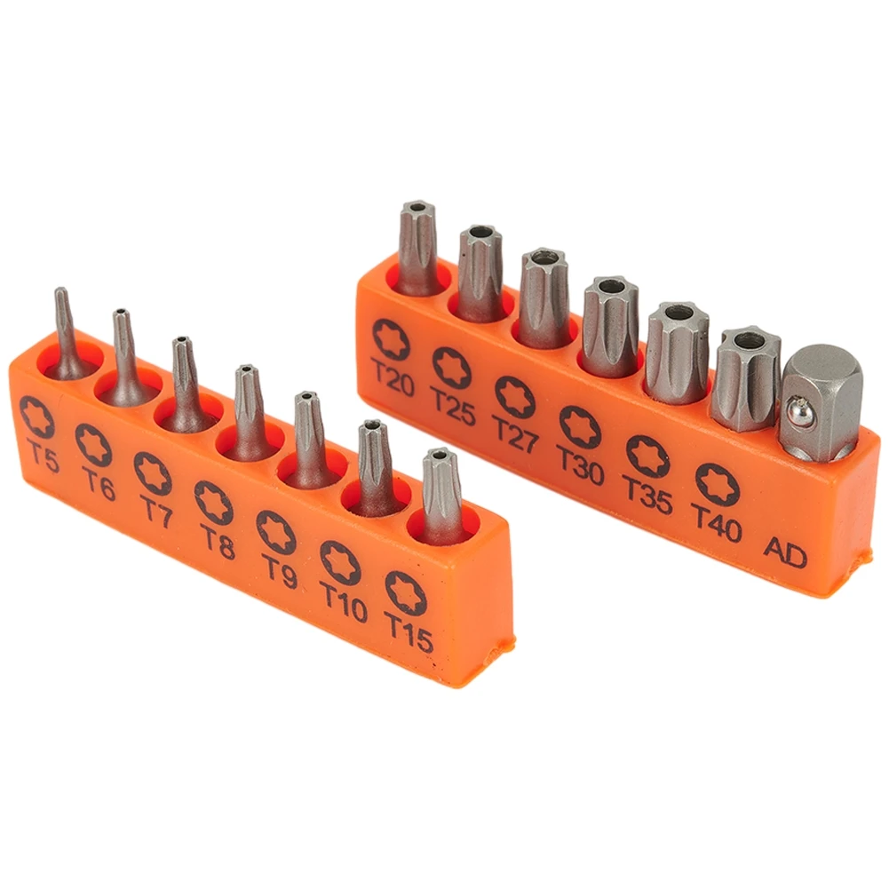 14 teile/satz 25mm Legierung Stahl Torx-schraubendreher-bits Mit Loch T5-T40 1/4 Zoll Hex Schaft Elektrische Schraube Fahrer Stern bit Set – Detail 3