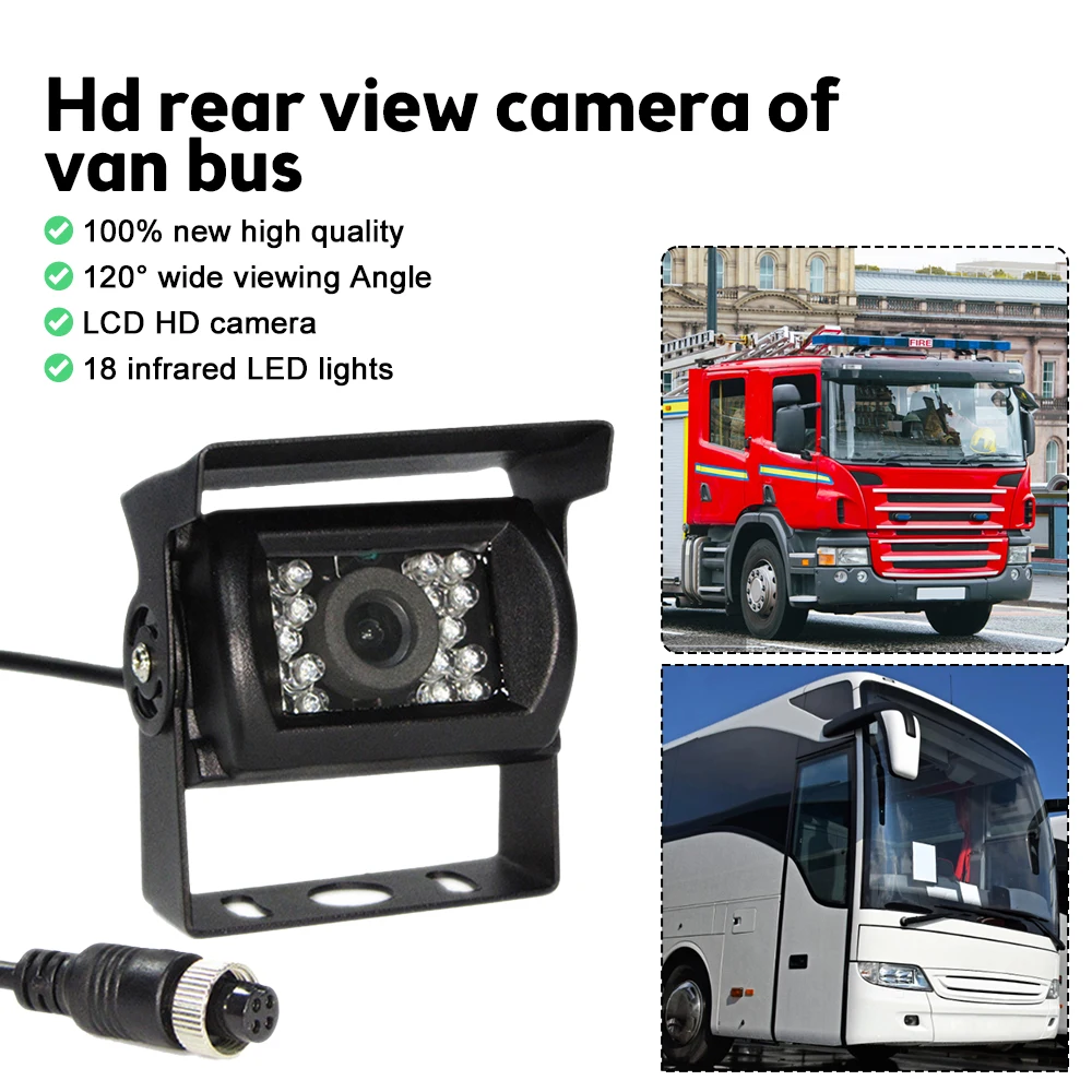 

18 LED Car Rear View Camera HD Reversing Camera Parking Backup Camera Rearview Camera Night Camera For 12V 24V Bus Truck Van
