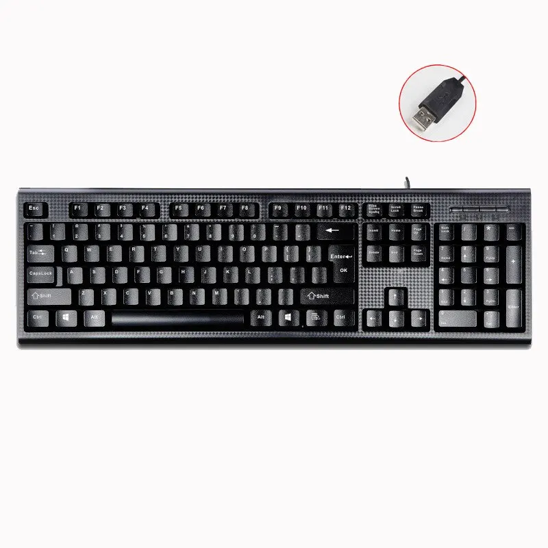 Q9 Single Keyboard USB Square Mouth Business Office Home PS2 Round Hole Wired Desktop Computer