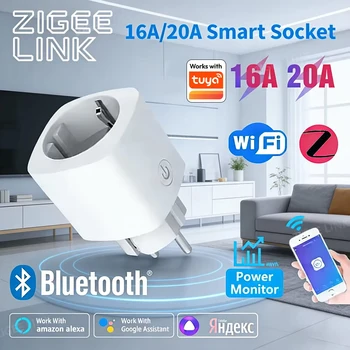 Smart Plug WiFi/Zigbee Socket EU Power Monitor Timing Function For Tuya Smart Life APP Control Works With Alexa Google Assistant 1