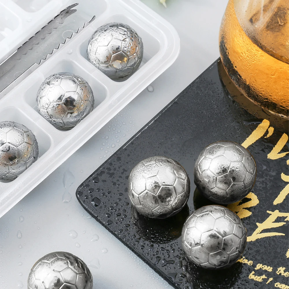 Food Grade Stones For Wine Beer 304Stainless Steel Ice Cubes Reusable Chilling Ice Hockey Home Bar Kitchen Supplies