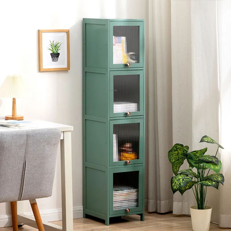 Bamboo Living Room Cabinet Living Room Furniture Fall To The Ground Stand Cabinet Bedroom Glass Door Layered Shelf