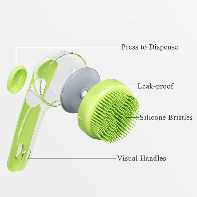 Long Handle Dog Cleaning Brush Soft Silicone Pet Bathing Brush Pet Grooming Comb for Cats Dogs Cat Massage Brush Pet Supplies 5