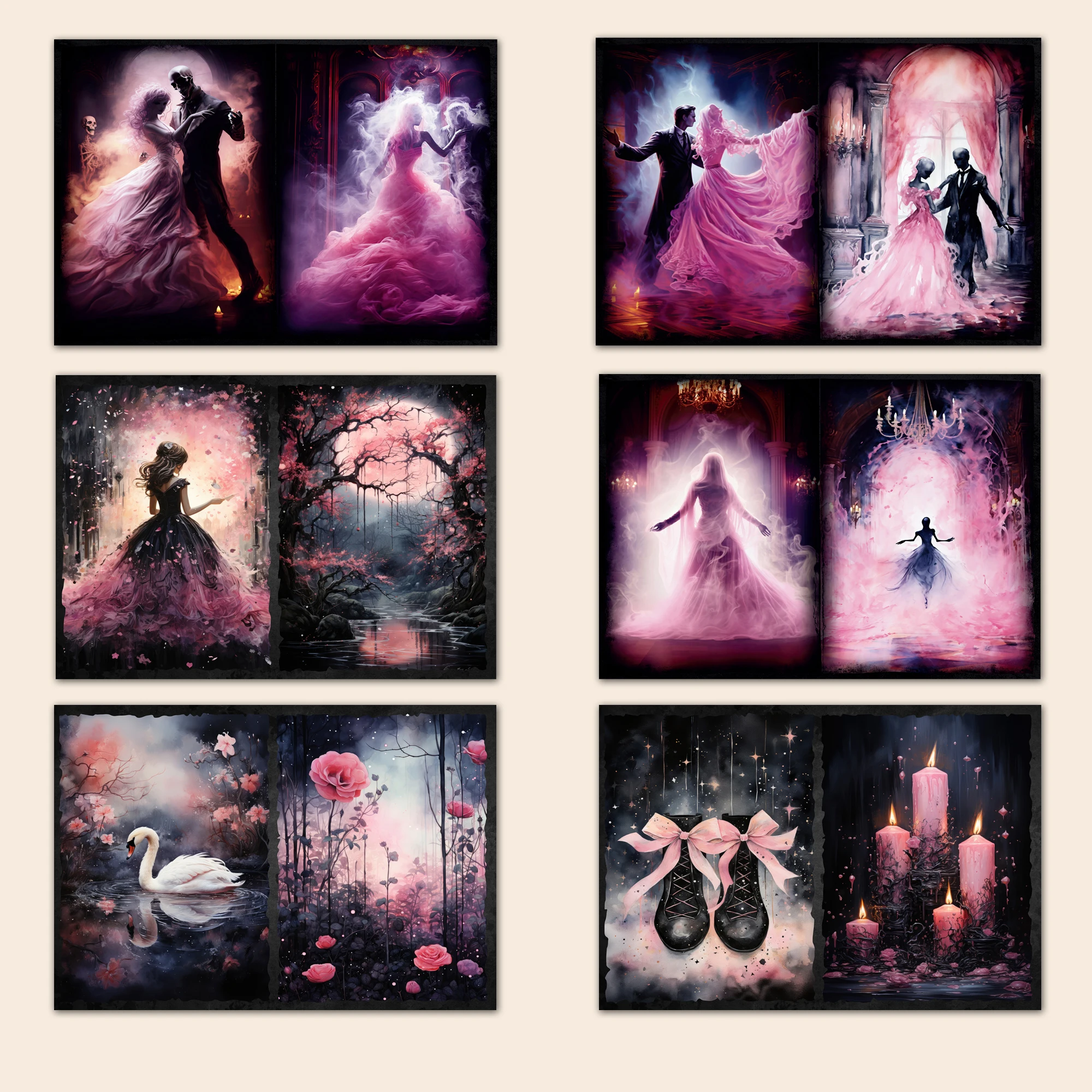 Eve zingaiチャーム コンプリートセット(5種) JaiIman 54 pieces(12papers+42stickers)A5 Pink Gothic Style