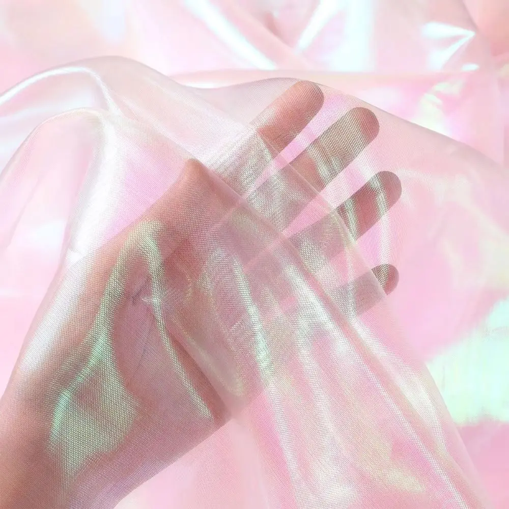 Glänzende Laser-Tüll-Organza-Stoffe, dünnes Dekor, Voile-Organza-Kleiderstoff, weicher Tüll, Stoff, Dekoration, Tüll, handgefertigte Materialien – Detail 10