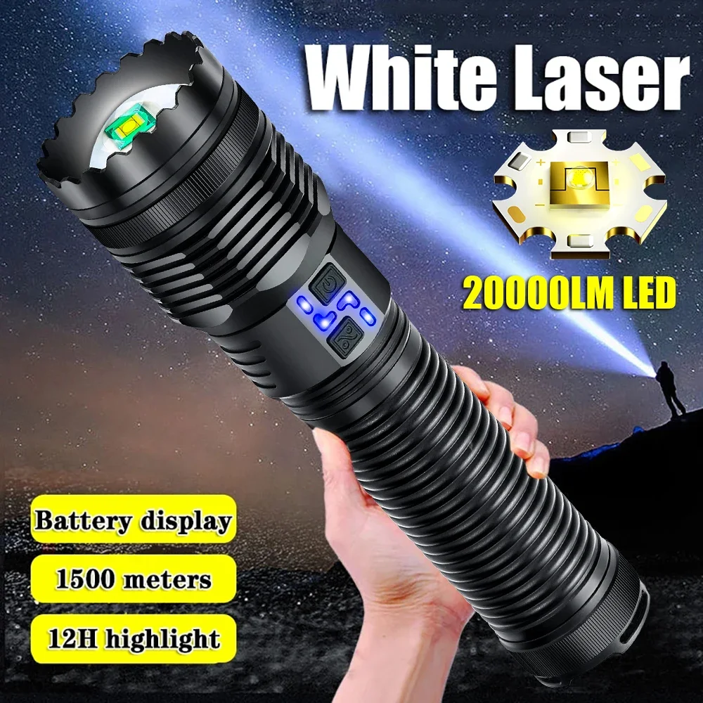 

New Most Powerful 100W LED Flashlight USB Rechargeable Super Bright Long Range Tactical Torch Outdoor Hand Lamp Camping Lantern