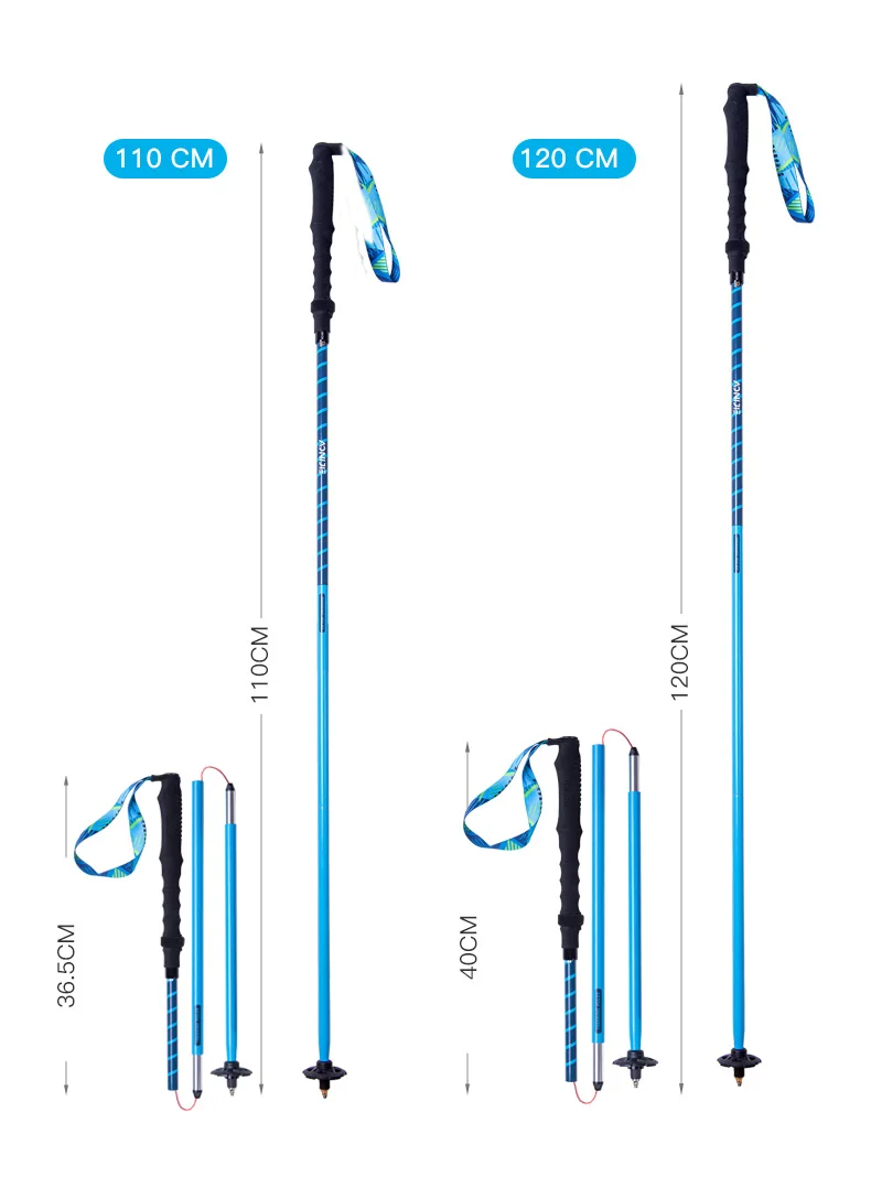 AONIJIE E4202 Lightweight Folding Collapsible Quick Lock Cross-country Trekking Pole Aluminium Alloy Walking Stick Hiking Trail 5
