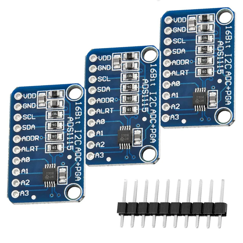 

HFES 3 X ADS1115 ADC Module 16Bit 4 Channels For Arduino And For Raspberry Pi