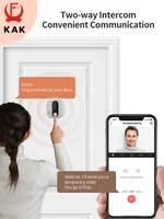 Caméra de sonnette de porte numérique Tuya avec interphone, judas vidéo, détecteur de mouvement PIR, WiFi, Google, Alexa Smart Life, 1080P 2