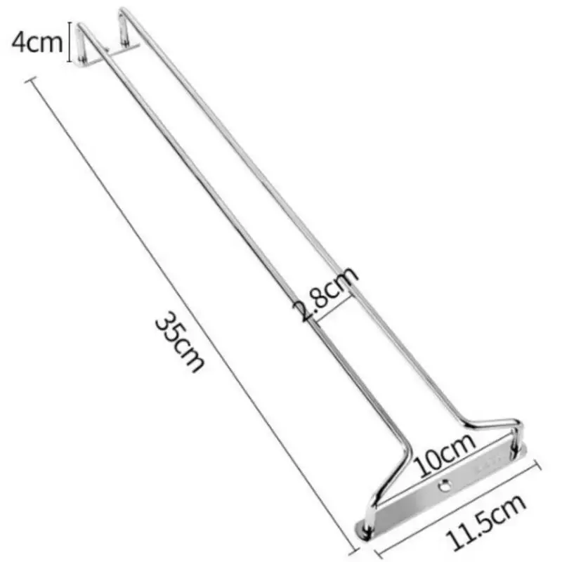 27/35cm Stainless Steel Wine Rack Glass Holder Hanging Bar Hanger Shelf Hanging Rack Under Cabinet Stemware Organizer 6