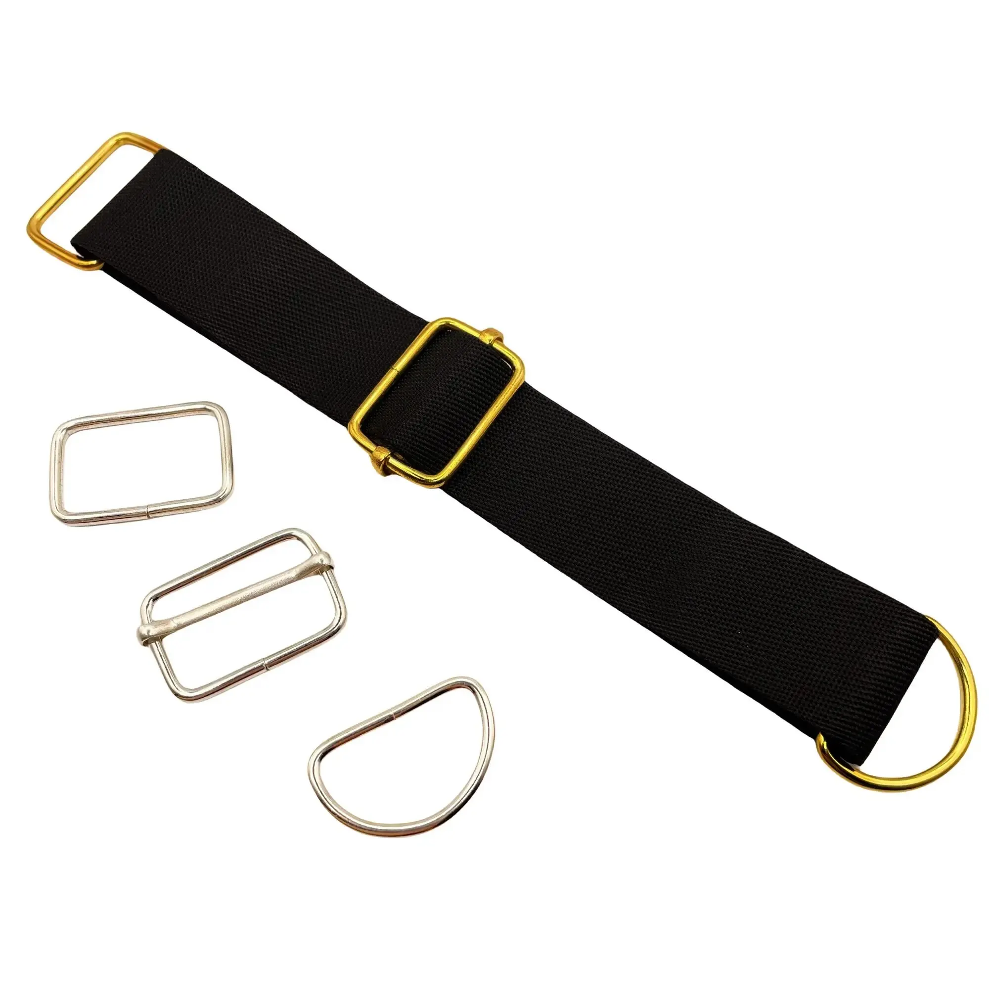 10 Pcs Wire Formed Metal D-Ring Rectangle Loops Tri-Glide Slider Adjuster Non-Welded Belt Strap Buckle