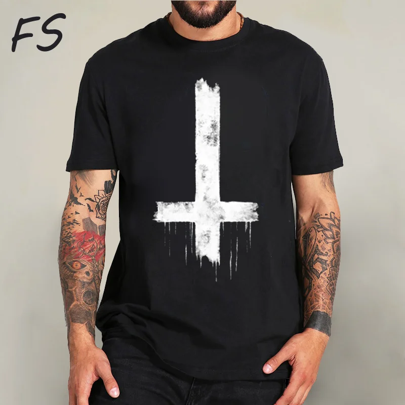 

Cool God Jesus Upside down cross T Shirt Men Tee Tops women Tshirts Short Sleeve Fashion T-shirts unisex camisetas de hombre