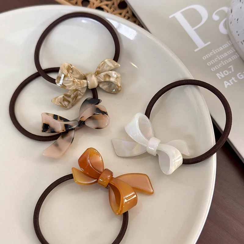 ربطة شعر على شكل فيونكة من الأسيتات، ربطة شعر حلوة وأنيقة، ربطة شعر مرنة على شكل ذيل حصان