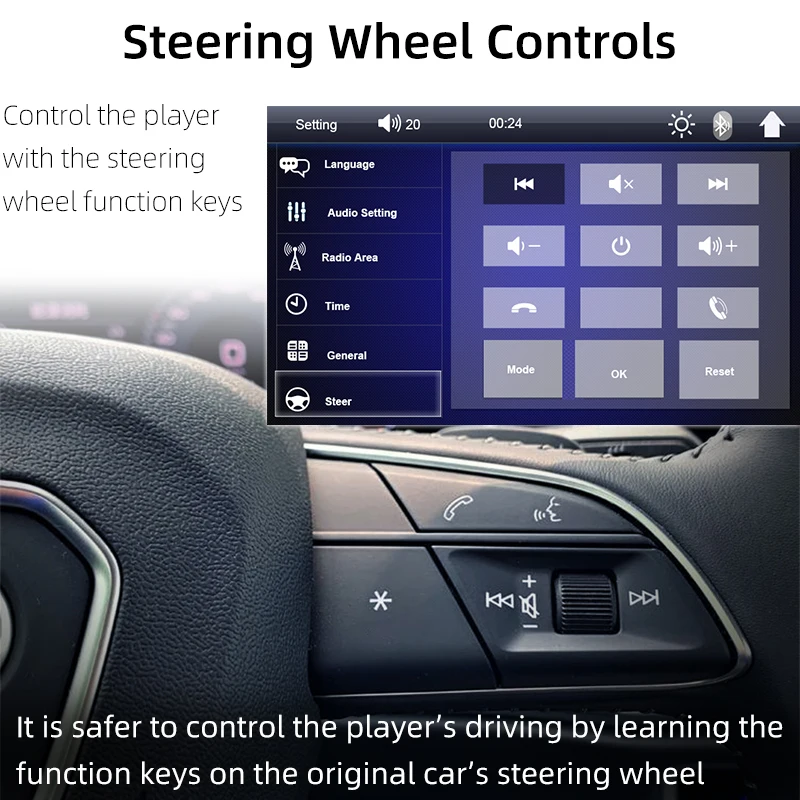 7 Inch Car Radio 1 Din MP5 Player Touch Screen Multimedia FM ISO Power Aux Input
