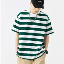 Men Tee Tops Half Sleeve Black And White Stripes T Shirts Cotton O Neck Oversize Hip Hop Streetwear Casual Homme Cloes Wholesale Aliexpress